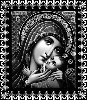 икона Божией Матери - картинки для гравировки